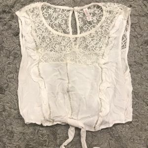 White lace crop top